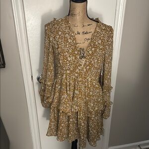 HYACINTH HOUSE size xs Floral Mustard Dress